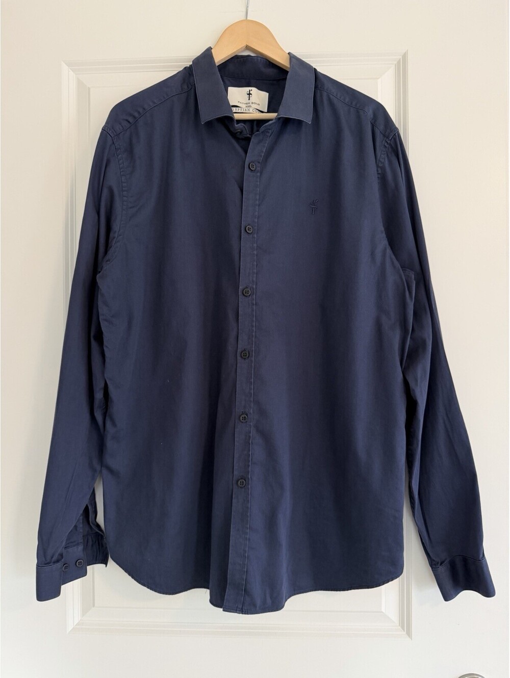 Father Sons Navy Dress Shirt Egyptian Cotton Formal Block Size XXXL